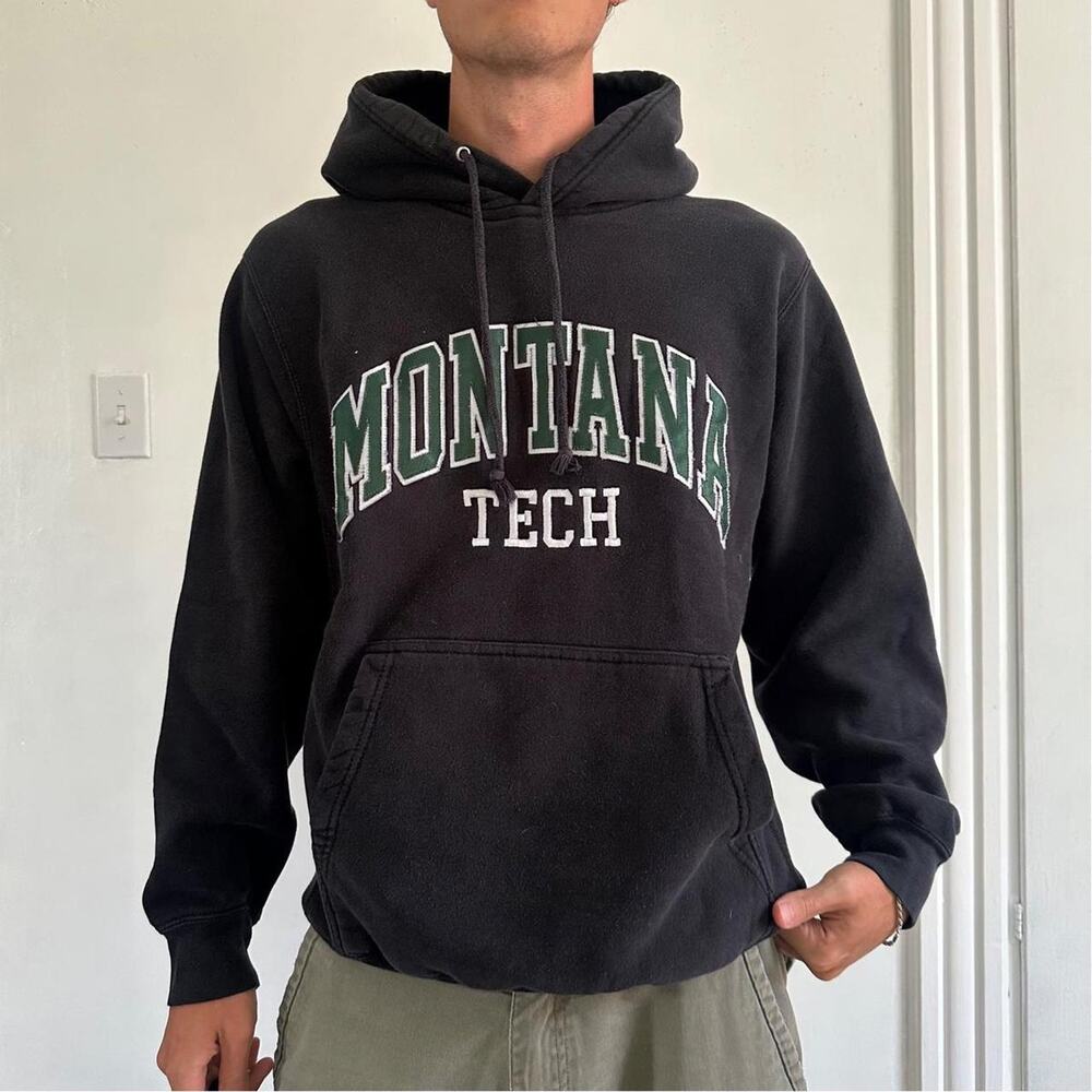 Vintage 00s Cotton Montana Tech Collegiate Hoodie Sweatshirt